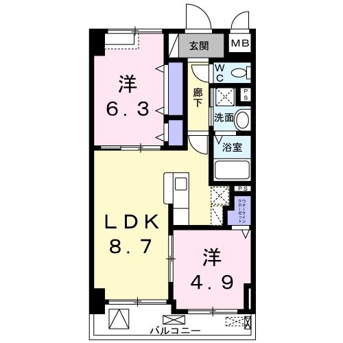 【八王子市元本郷町のマンションの間取り】