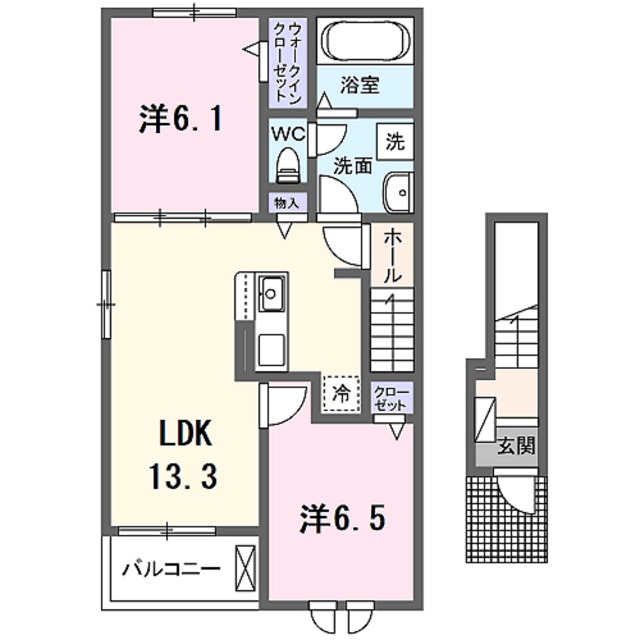 久世郡久御山町藤和田のアパートの間取り