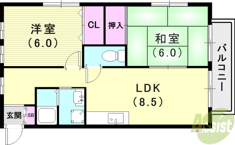 西代ハイツの間取り