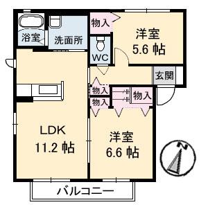 ツインズＫ．Ｋ　II棟の間取り