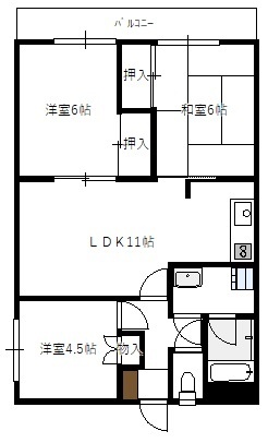 ＲＫマンションの間取り