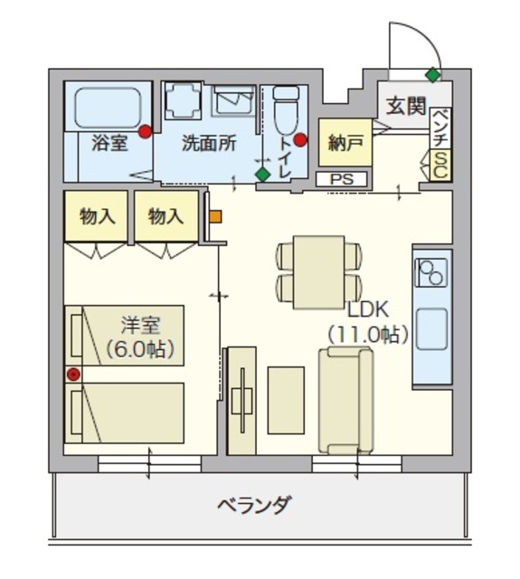 （シニア限定）クレサングリュの間取り