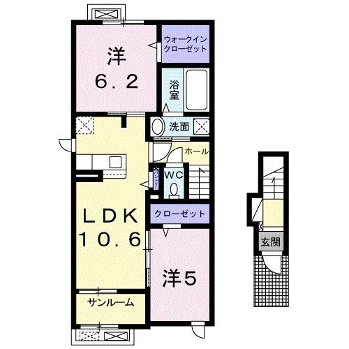 柏崎市西本町のアパートの間取り