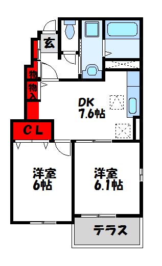 カモミールＤの間取り