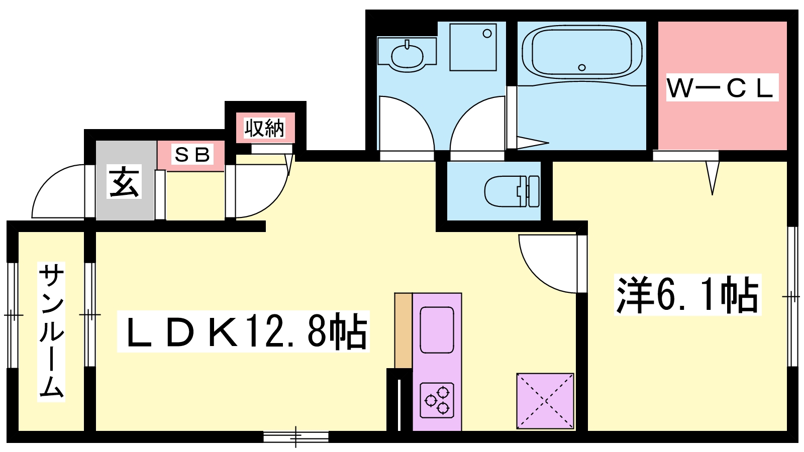 赤穂郡上郡町上郡のアパートの間取り