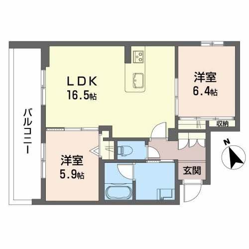 津市南丸之内のマンションの間取り