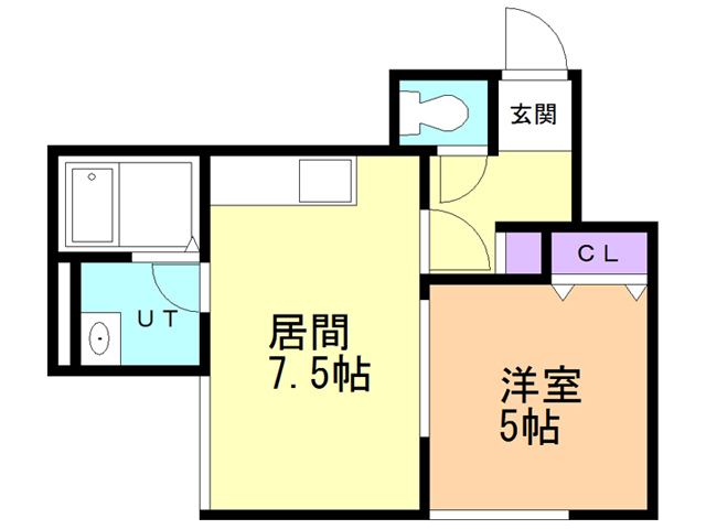 苫小牧市日の出町のアパートの間取り