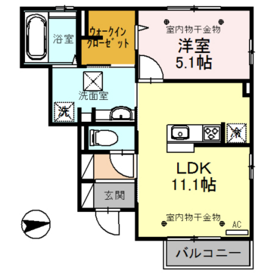 Ｄ－ｒｏｏｍ　Ｌｕｎａの間取り