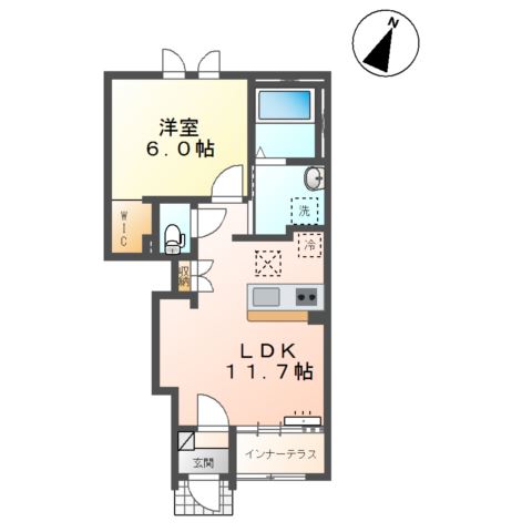 【(仮称）長橋町新築アパートの間取り】