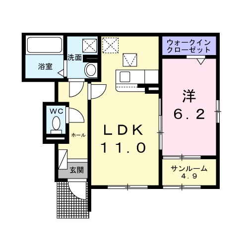 加西市北条町北条のアパートの間取り