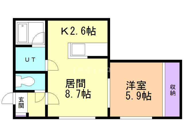 函館市広野町のマンションの間取り