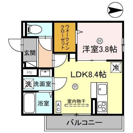 京田辺市田辺深田のアパートの間取り