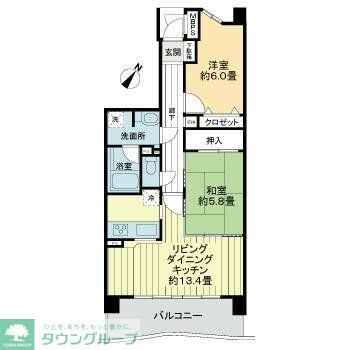 千葉市中央区千葉港のマンションの間取り