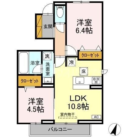 流山市市野谷のアパートの間取り