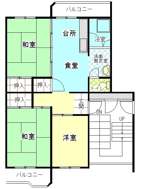 【熊取団地3棟の間取り】