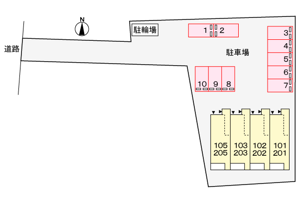 【バーシアIV番館の駐車場】