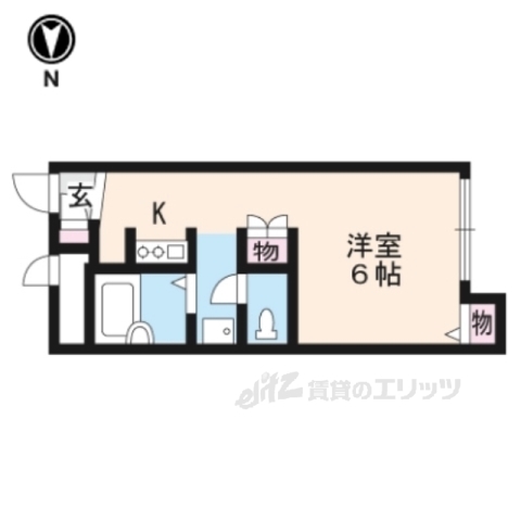 京都市伏見区羽束師志水町のアパートの間取り