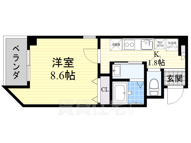 高槻市大畑町のマンションの間取り