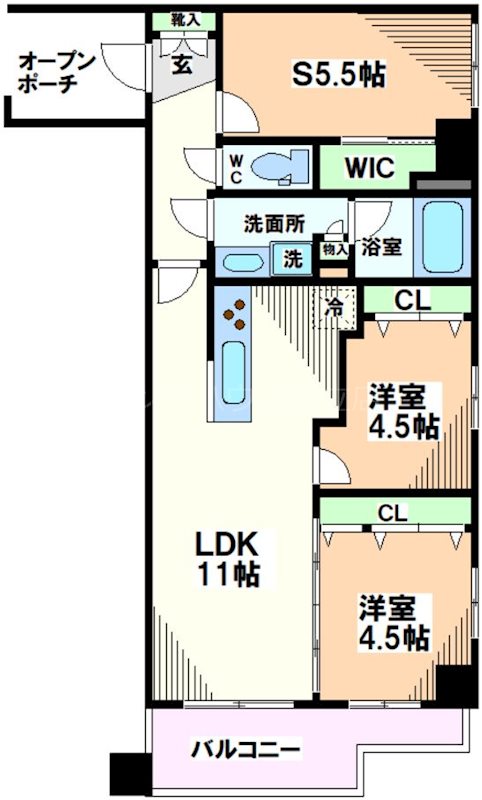 国立市東のマンションの間取り