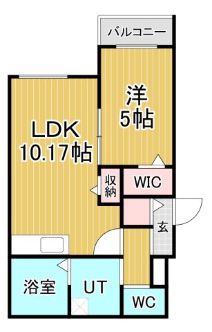 西宮市天道町のアパートの間取り