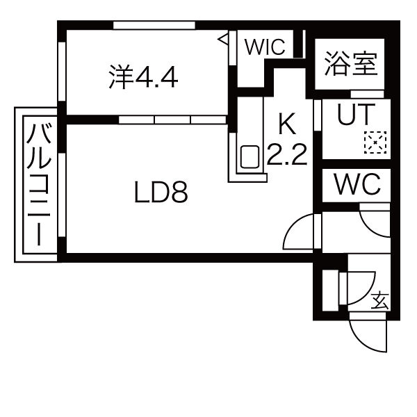 札幌市豊平区月寒西二条のマンションの間取り