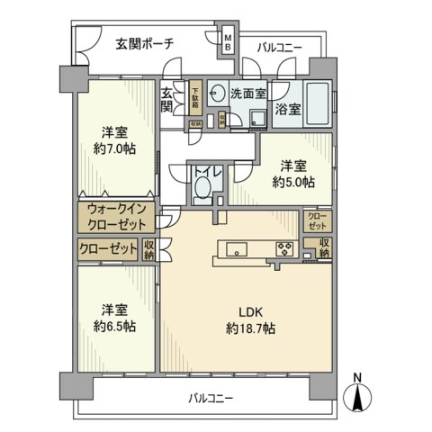 尼崎市小中島のマンションの間取り