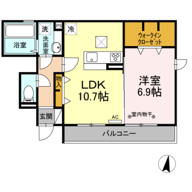 大和市大和南のアパートの間取り