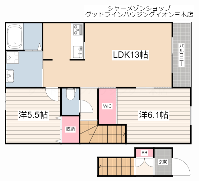 シャーメゾン三木A棟の間取り