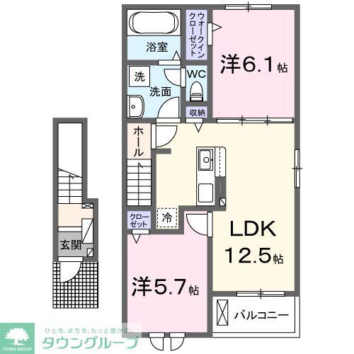 高座郡寒川町宮山のアパートの間取り