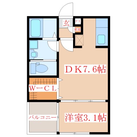 薩摩川内市平佐町のアパートの間取り