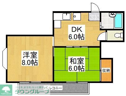 川崎市麻生区東百合丘のアパートの間取り