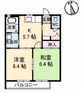 スターガーデン長府　ジュピターの間取り