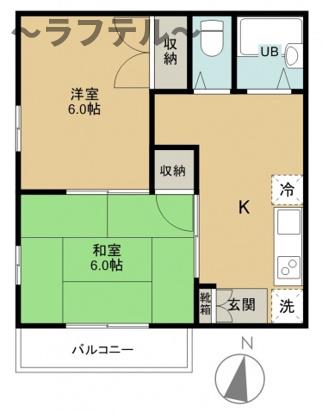 西武池袋線 狭山ケ丘駅 徒歩7分 2階建 築35年の間取り写真