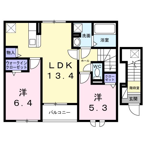 ロータス三室 Eの間取り写真