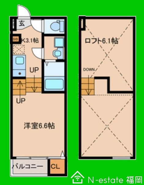 ＪＲ筑肥線 姪浜駅 徒歩7分 2階建 築10年の間取り写真