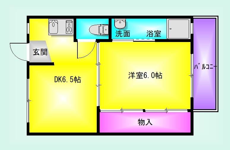 ビレッジハウス法善寺2号棟の間取り写真