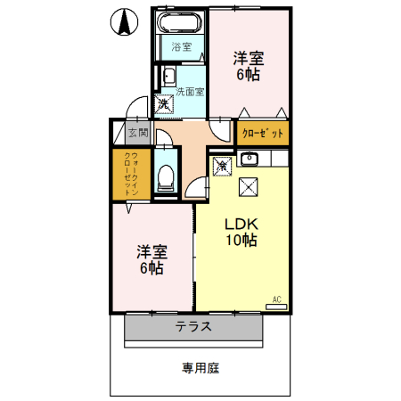 リビングタウン渕　Bの間取り