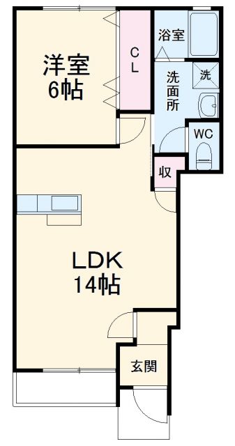 豊橋市三ツ相町のアパートの間取り