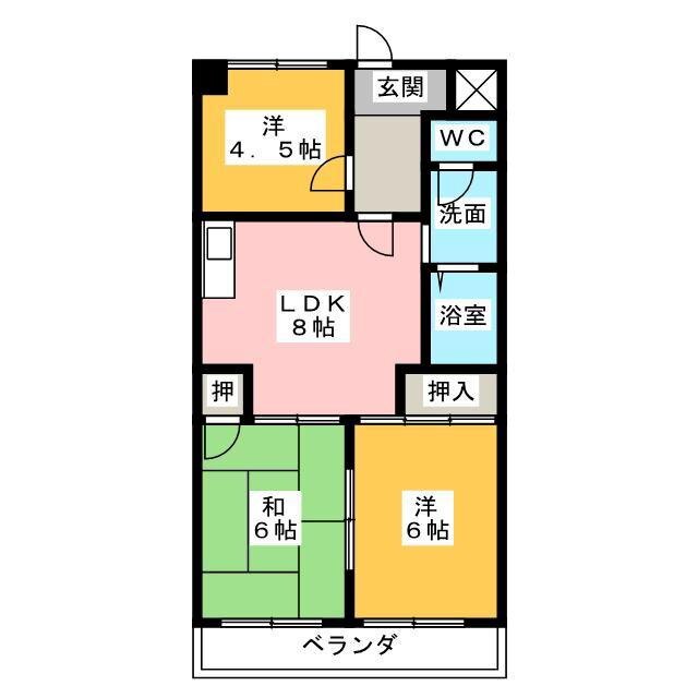 スカイハイツ瀬古の間取り