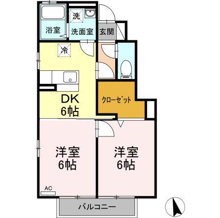 山形市深町のアパートの間取り