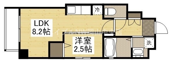 岡山市北区天瀬のマンションの間取り