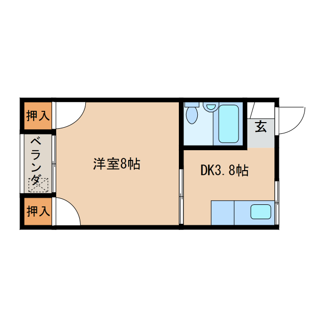 都城市南鷹尾町のアパートの間取り