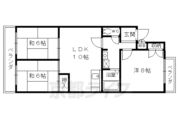 メゾンドール京ノ道の間取り