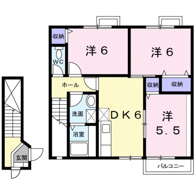 和歌山市布引のアパートの間取り