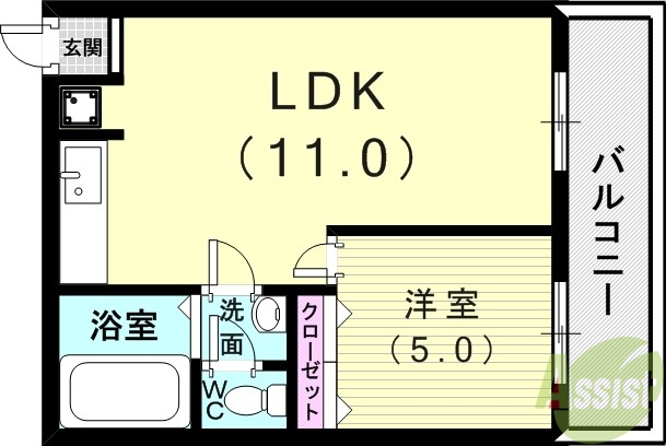 寿ハイツの間取り