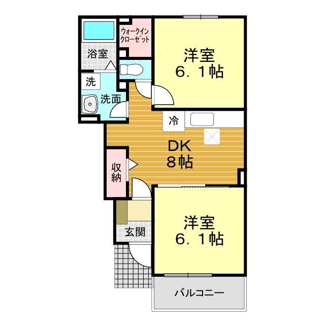 下関市豊浦町大字室津下のアパートの間取り