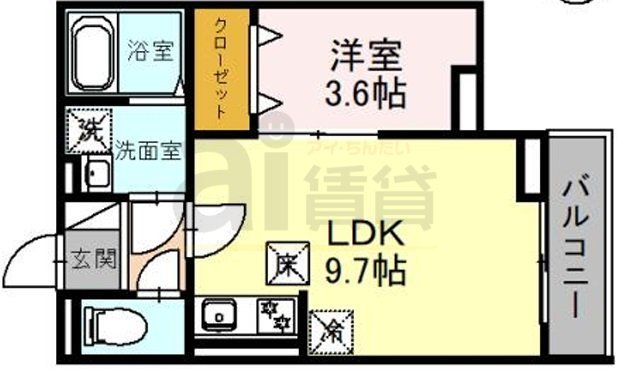 和光市白子のアパートの間取り