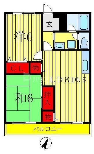 松戸市上本郷のマンションの間取り