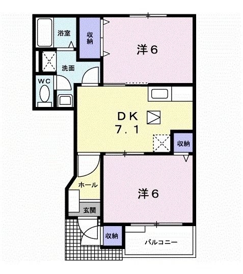 福島市飯坂町平野のアパートの間取り