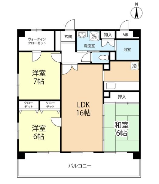 福岡市城南区東油山のマンションの間取り